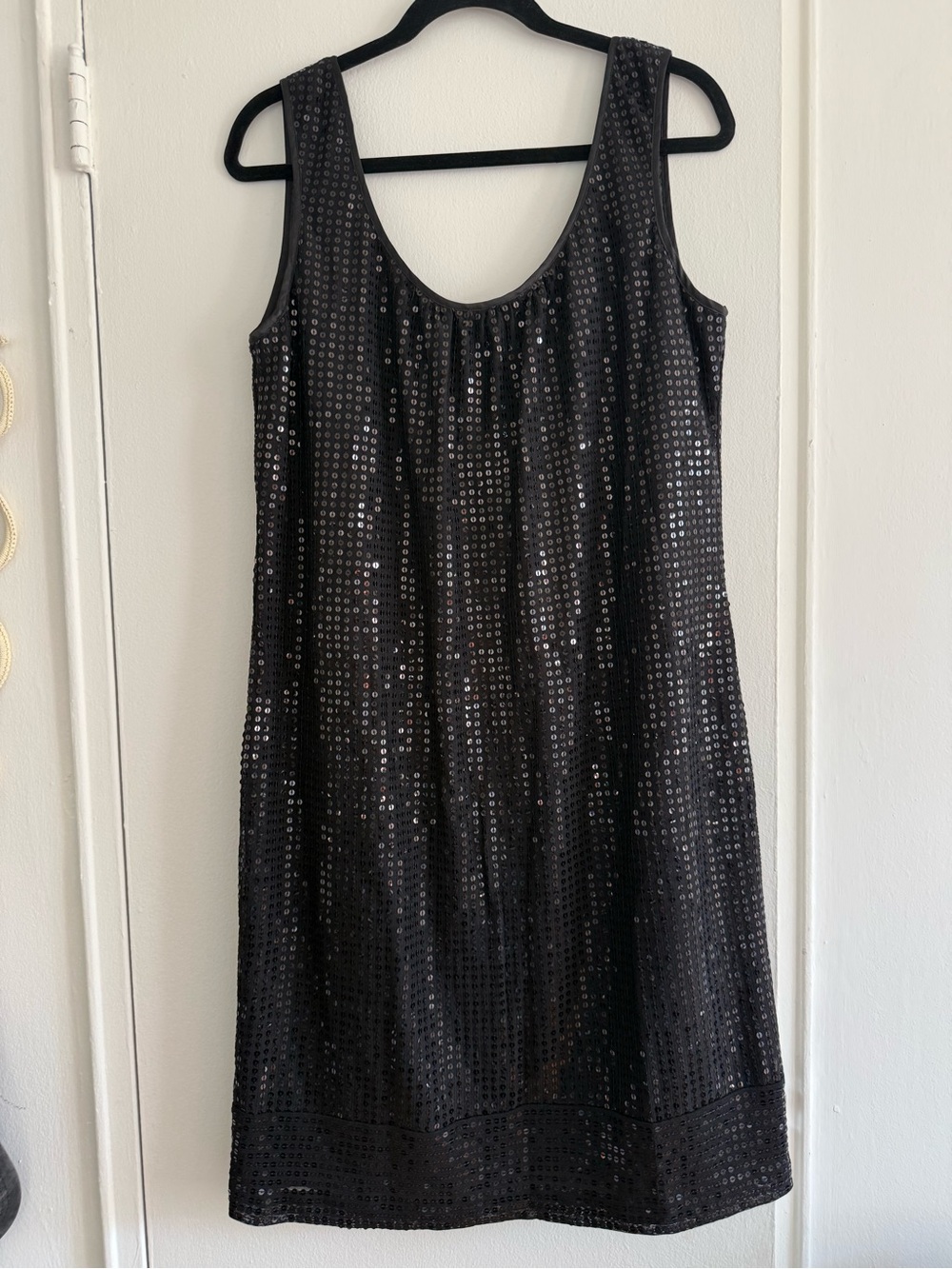 New York & Company Black Sequin Tank Dress - Sleek Evening Dress